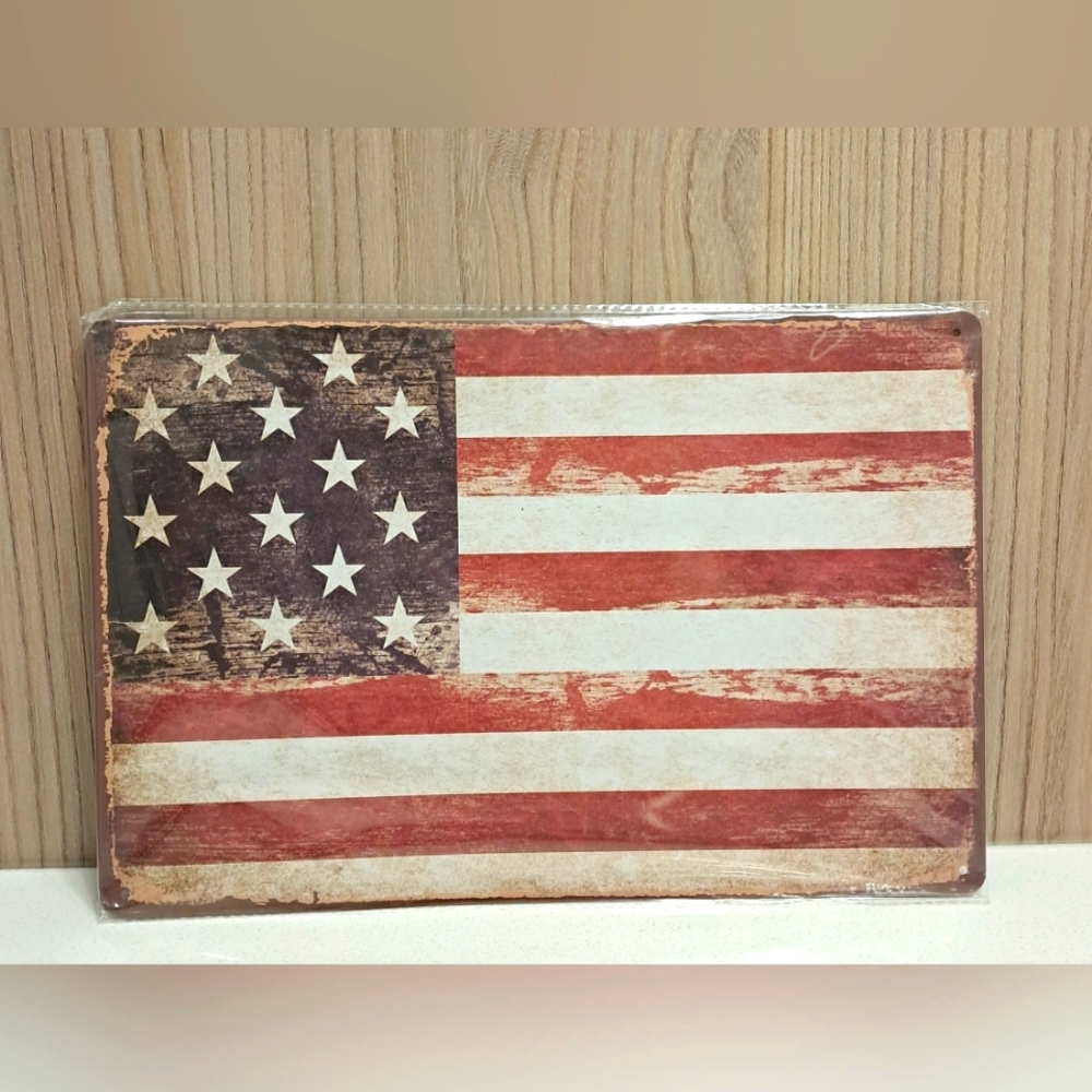 AMERICAN FLAG TIN SIGN